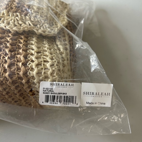 Shiraleah Sandy Paper Straw Shoulder Bag Clutch Gold Chain Strap NWT - Picture 3 of 8